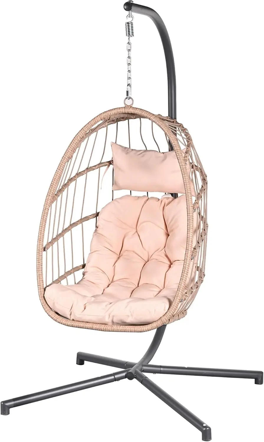 Hanging Egg Chair with Stand - Indoor/Outdoor Swing Hammock Chair with Plush, Washable Cushions, 350LBS Capacity, Ideal for Rela
Hanging Egg Chair with Stand - Indoor/Outdoor Swing Hammock Chair with Plush, Washable Cushions, 350LBS Capacity, Ideal for Rela