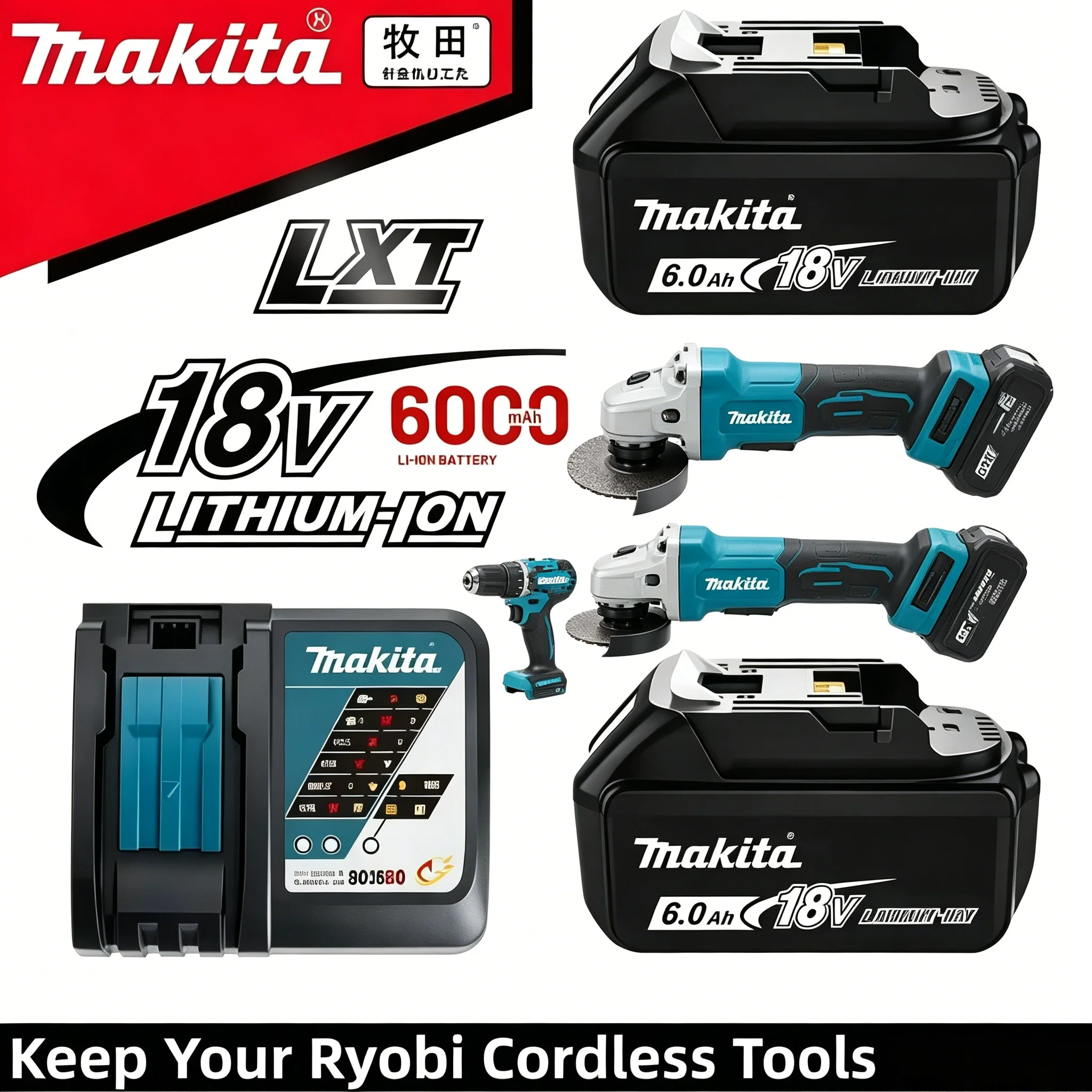 Original Makita BL1860 18V 6.0Ah Li-ion Battery, Compatible with BL1815 BL1830B BL1840 BL1850 LXT Cordless Tools
Original Makita BL1860 18V 6.0Ah Li-ion Battery, Compatible with BL1815 BL1830B BL1840 BL1850 LXT Cordless Tools