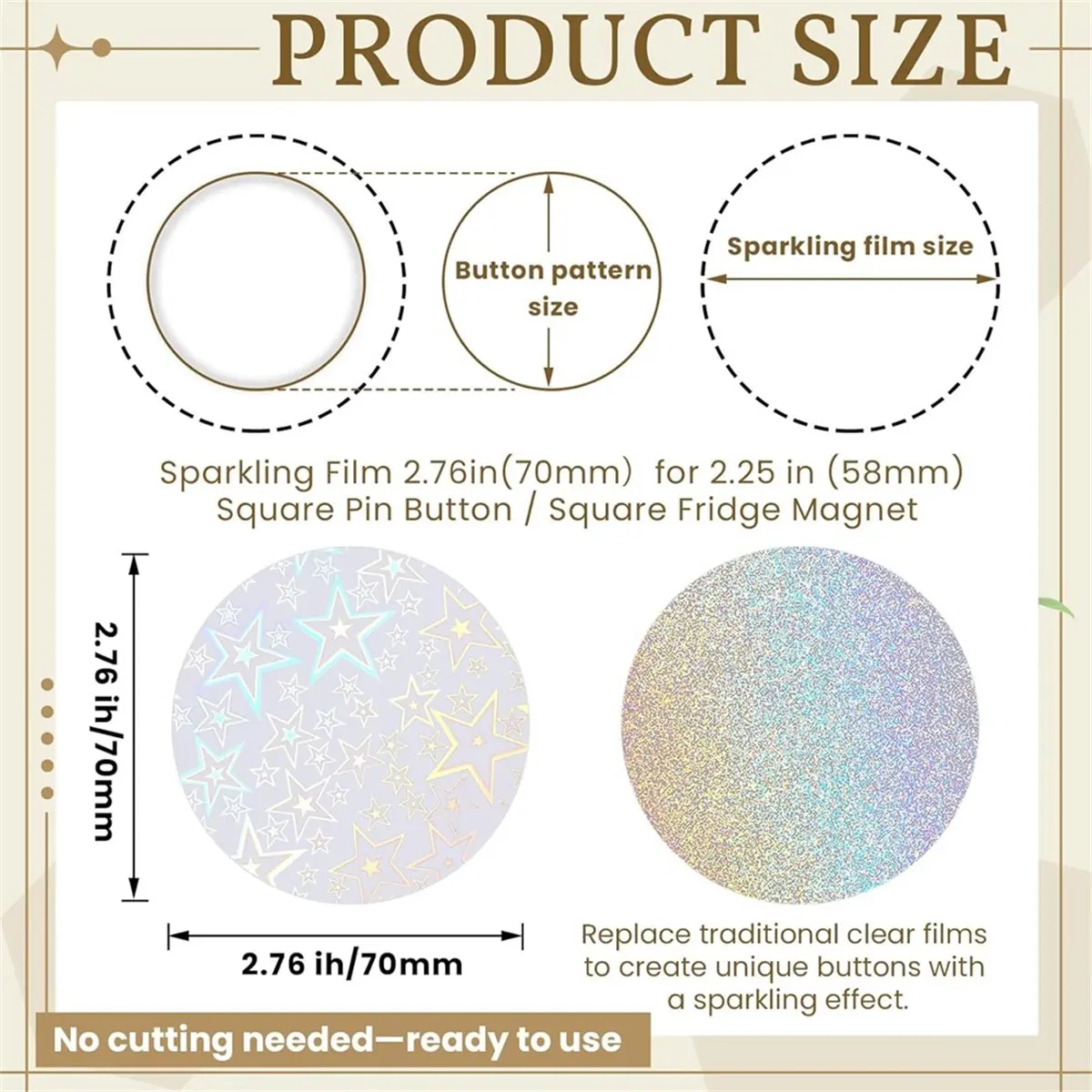 300 шт. голографических пленок для изготовления значков 58 мм, 10 стилей, совместимы с машинами для изготовления значков 2,25 дюйма
300 шт. голографических пленок для изготовления значков 58 мм, 10 стилей, совместимы с машинами для изготовления значков 2,25 дюйма