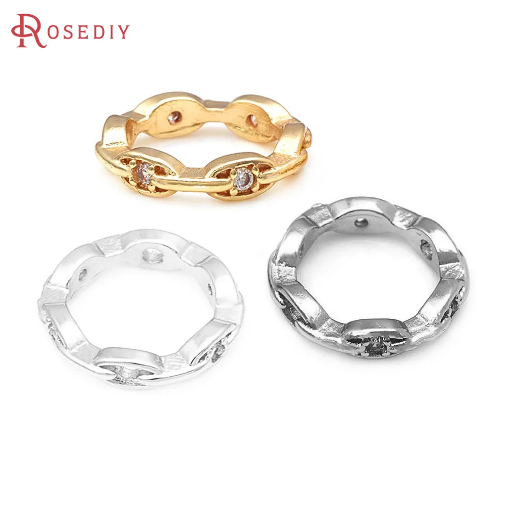 10PCS 18K Gold Color Brass Zircon Brass Round Circle Connect Beads 2 Holes Wave Circle High Quality Jewelry Accessories Making
10PCS 18K Gold Color Brass Zircon Brass Round Circle Connect Beads 2 Holes Wave Circle High Quality Jewelry Accessories Making