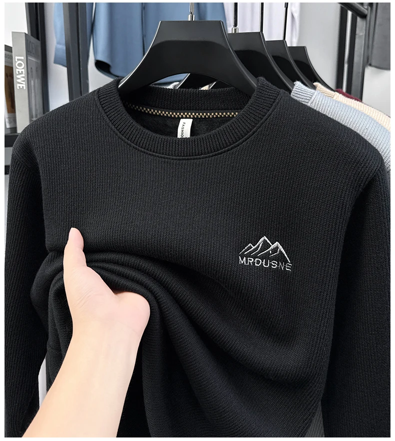 2025 Autumn/Winter Men's Sweater Trendy Round Neck with Velvet Thickened Warm Base Knitted Sweater Knitted Sweater
2025 Autumn/Winter Men's Sweater Trendy Round Neck with Velvet Thickened Warm Base Knitted Sweater Knitted Sweater