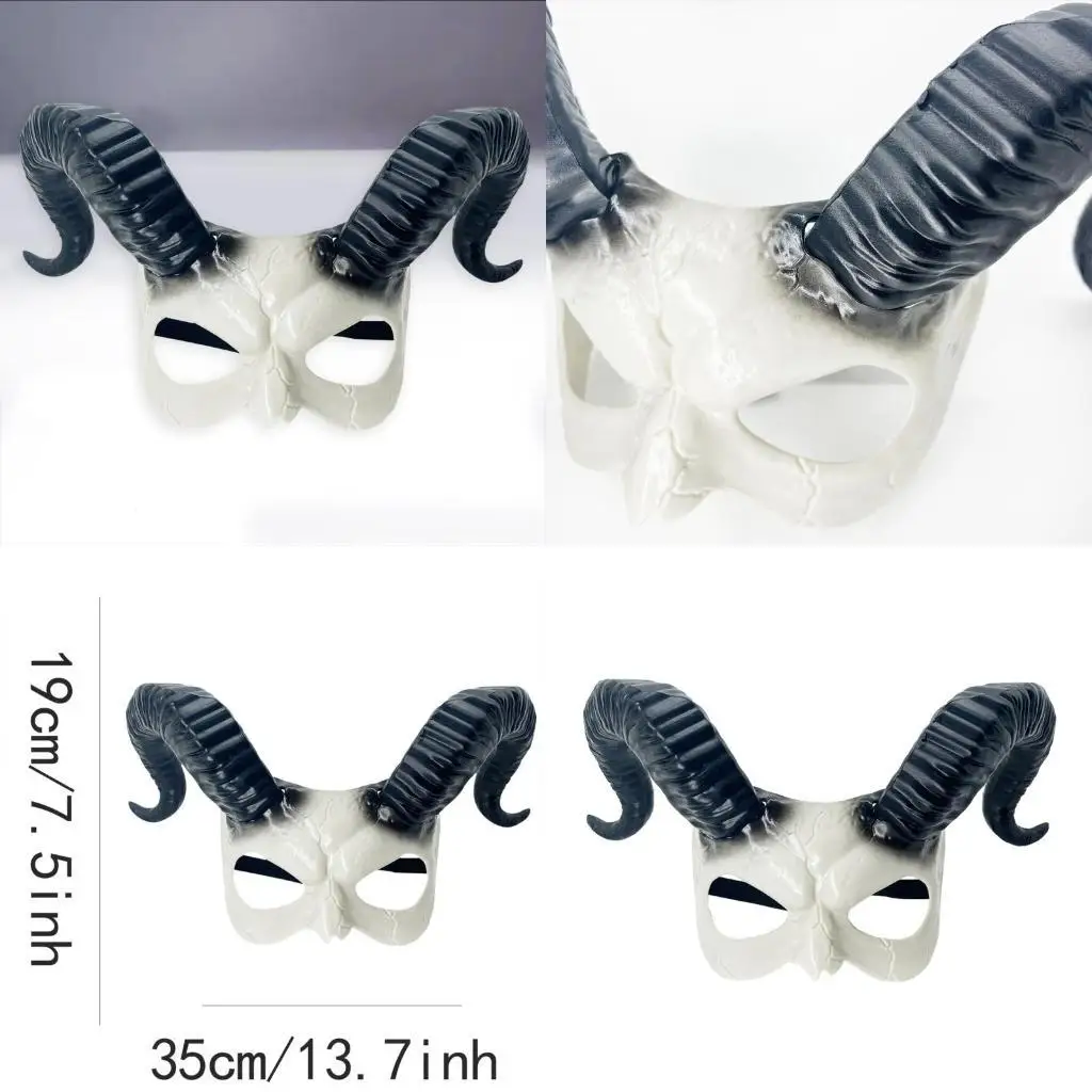 652F Halloween Masquerade Horn Animals Skull Mask Headdress Half Face Mask Horn Goat Horns Monsters Cosplays Costume Mask
652F Halloween Masquerade Horn Animals Skull Mask Headdress Half Face Mask Horn Goat Horns Monsters Cosplays Costume Mask