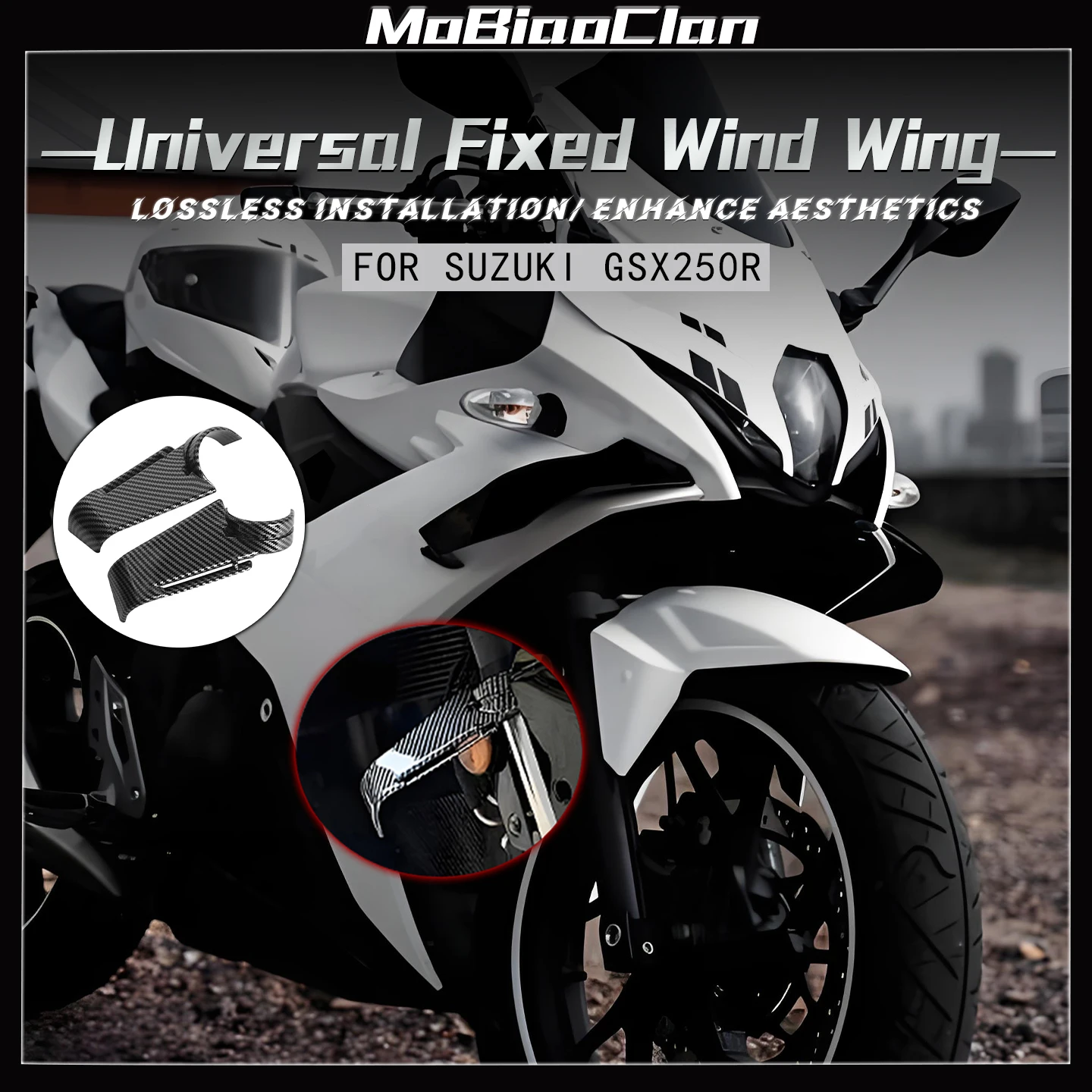 For Suzuki GSX250R GSX-250R GSX250R hock-absorbing fixed wing side wing guide plate Motorcycle modification universal spoiler
For Suzuki GSX250R GSX-250R GSX250R hock-absorbing fixed wing side wing guide plate Motorcycle modification universal spoiler