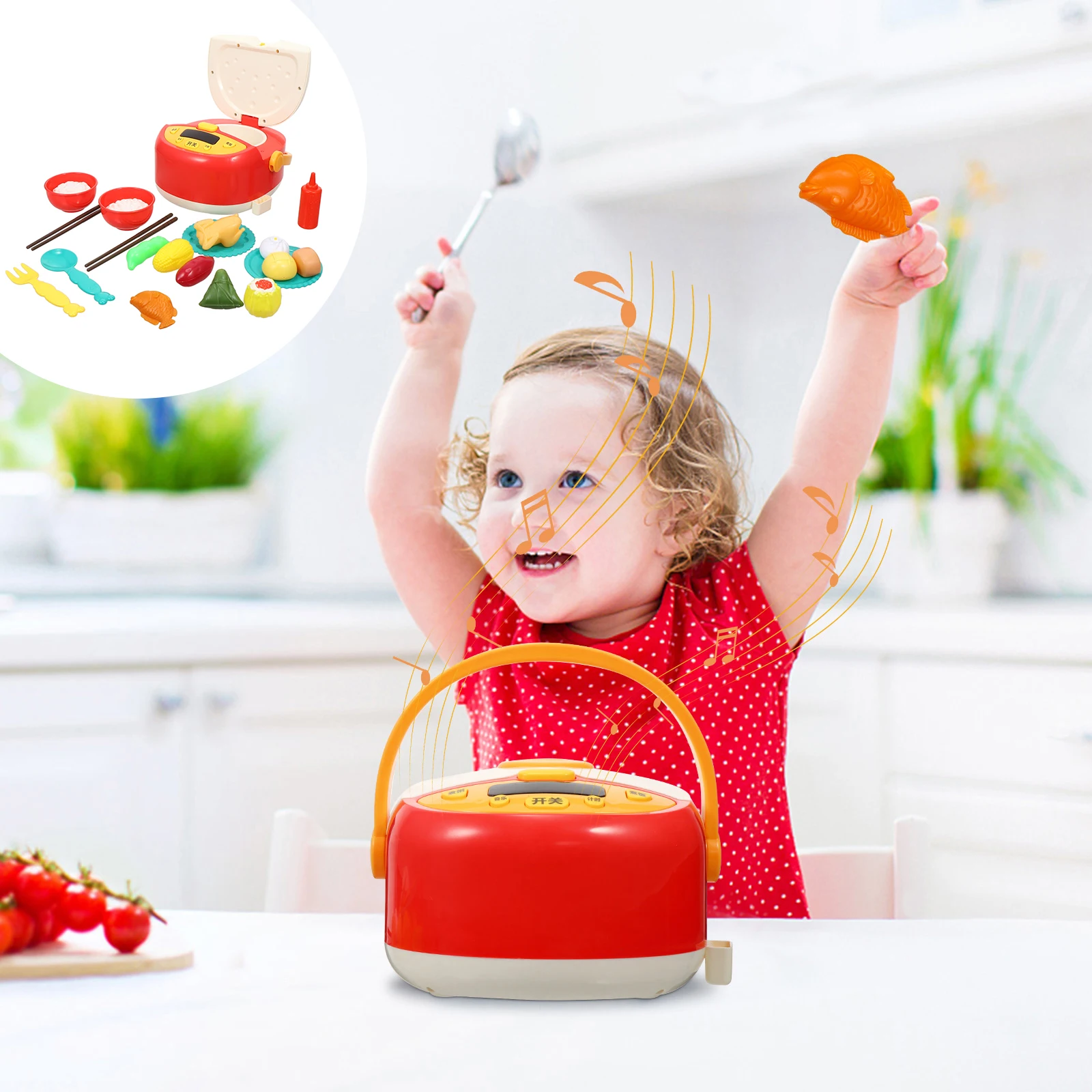 Plastic Kids Toy Kitchen Rice Cooker Set Child Plaything Simulation Electric Cooker Safe Quality Hand Coordination Creativity
Plastic Kids Toy Kitchen Rice Cooker Set Child Plaything Simulation Electric Cooker Safe Quality Hand Coordination Creativity