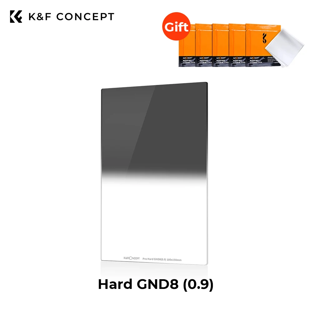 K&F Concept 100mmx150mm Hard Graduated ND8 (3 Stop) Neutral Density Filter 28 Multi-Layer Coating Waterrpoof Scratch Resistant
K&F Concept 100mmx150mm Hard Graduated ND8 (3 Stop) Neutral Density Filter 28 Multi-Layer Coating Waterrpoof Scratch Resistant