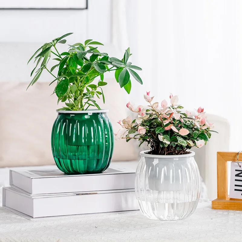 ransparent Pumpkin-shaped Flower Pot Thickened Resin Visible Water Level Lazy Self-priming Basin Desktop Ornaments
ransparent Pumpkin-shaped Flower Pot Thickened Resin Visible Water Level Lazy Self-priming Basin Desktop Ornaments