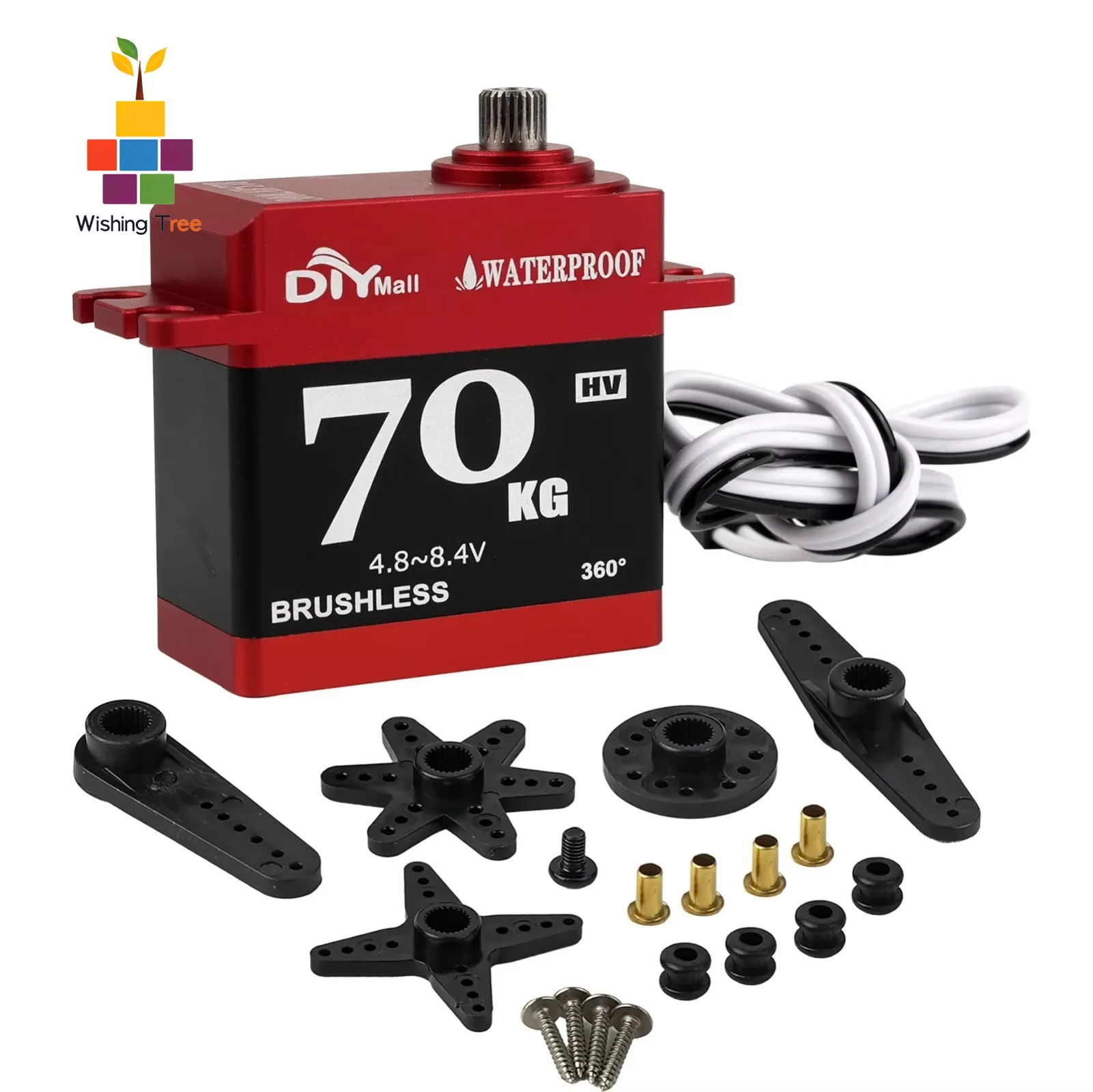 BLS-HV70MG 70KG Digital Servo Metal Gear 180/270/360° High Torque for 1:8 RC Car Robot DIY Model
BLS-HV70MG 70KG Digital Servo Metal Gear 180/270/360° High Torque for 1:8 RC Car Robot DIY Model
