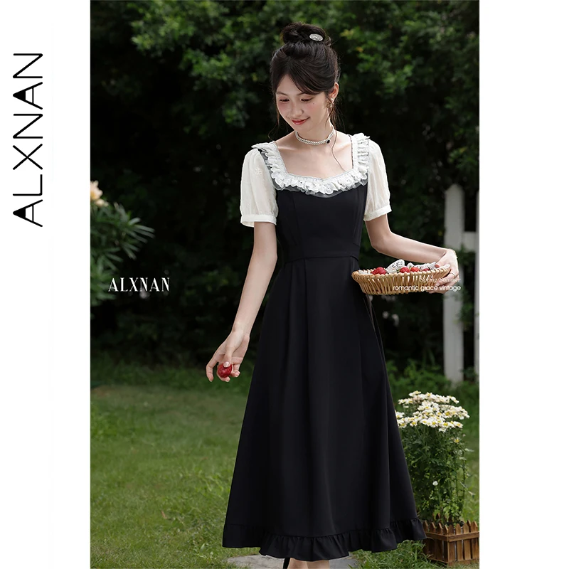 ALXNAN Women's Long Dress Square Neck Puff Sleeve Spliced Black Dresses 2026 Summer Casual A-Line Short Sleeve Clothing L56082
ALXNAN Women's Long Dress Square Neck Puff Sleeve Spliced Black Dresses 2026 Summer Casual A-Line Short Sleeve Clothing L56082