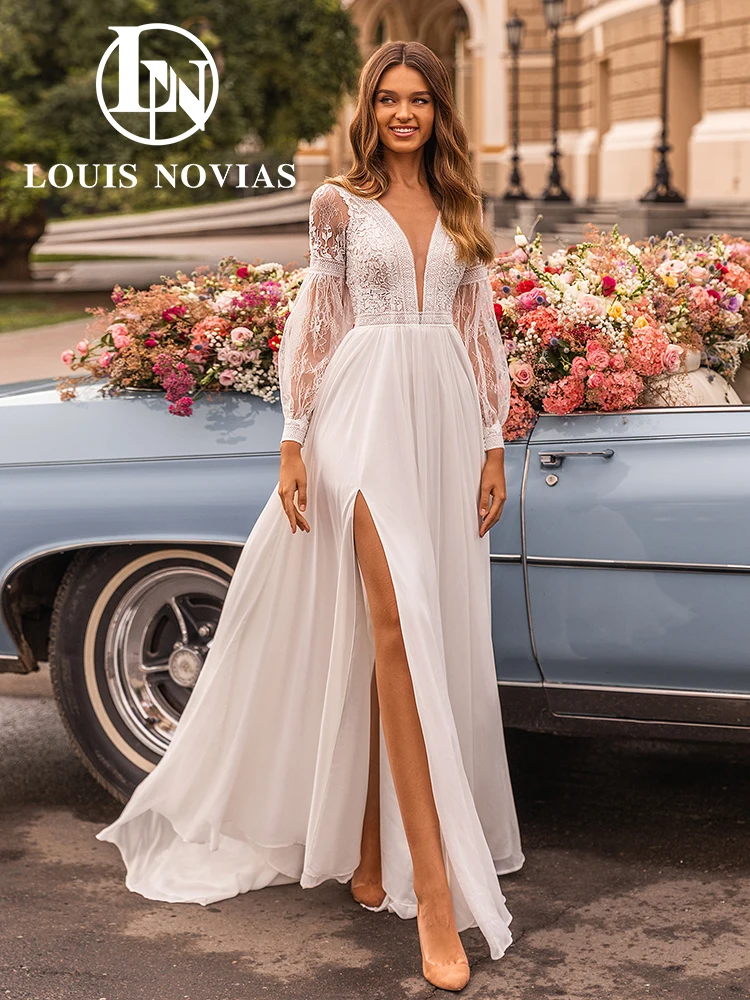 LOUIS NOVIAS Свадебные платья в стиле бохо Сексуальное свадебное платье с глубоким v-образным вырезом и рукавами-фонариками и открытой спиной на пуговицах с коротким шлейфом трапециевидной формы Vestido Novia
LOUIS NOVIAS Свадебные платья в стиле бохо Сексуальное свадебное платье с глубоким v-образным вырезом и рукавами-фонариками и открытой спиной на пуговицах с коротким шлейфом трапециевидной формы Vestido Novia