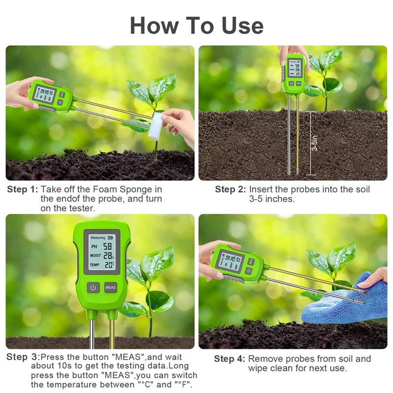 ABZS 3 In 1 Soil Tester PH/Moisture/Temp Digital LCD Meter Heat-Resistant Metal Sensor Monitor For Flower Plants Gardening
ABZS 3 In 1 Soil Tester PH/Moisture/Temp Digital LCD Meter Heat-Resistant Metal Sensor Monitor For Flower Plants Gardening