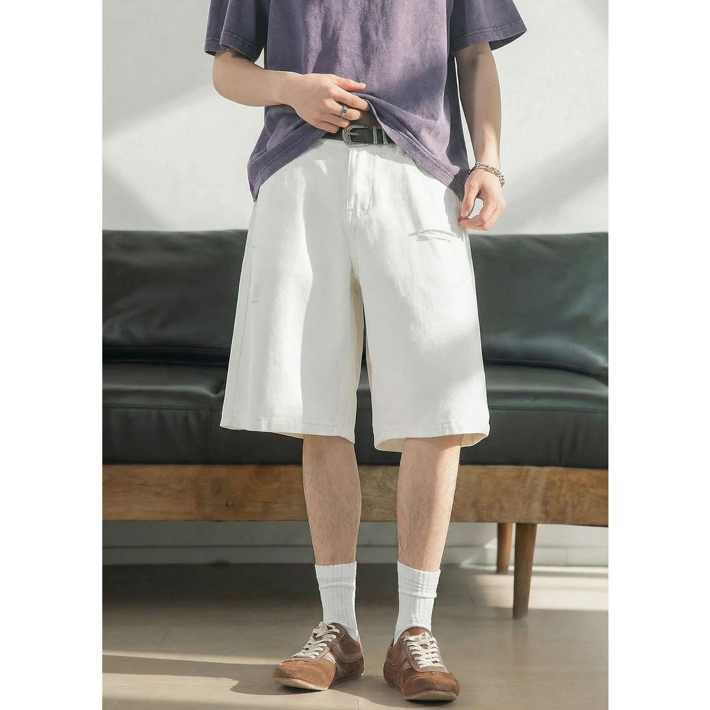 Knife-cut Ripped Denim Shorts Men's 2026 Summer Straight Loose Casual Five-point Pants
Knife-cut Ripped Denim Shorts Men's 2026 Summer Straight Loose Casual Five-point Pants