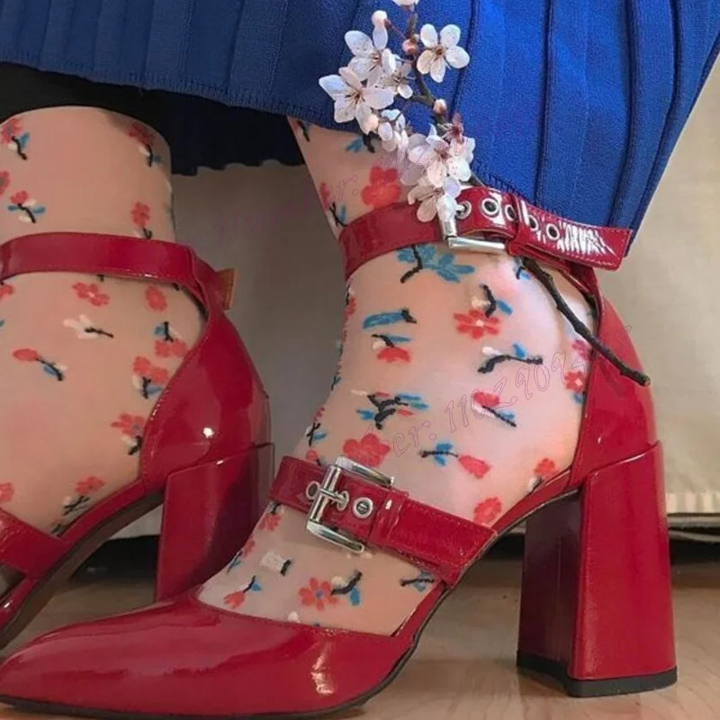 Red Slip On Chunky Heels Pumps Ankle Buckle Pointed Toe Shoes for Women Patent Leather Elegant Shoes 2024 Zapatos Para Mujere
Red Slip On Chunky Heels Pumps Ankle Buckle Pointed Toe Shoes for Women Patent Leather Elegant Shoes 2024 Zapatos Para Mujere