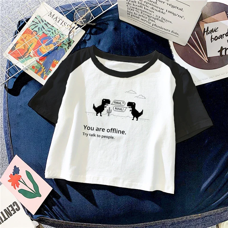 New Fashion Harajuku Sexy Short Sleeve T-Shirts Women Slim Fit Crop Tops Bodycon Tees Kawaii Cartoon Dinosaur Graphic Tshirt
New Fashion Harajuku Sexy Short Sleeve T-Shirts Women Slim Fit Crop Tops Bodycon Tees Kawaii Cartoon Dinosaur Graphic Tshirt