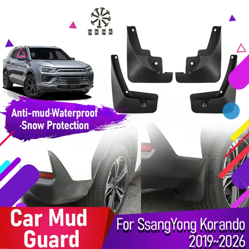 Car Mud Guard For KGM SsangYong Korando C300 2019~2026 Antifreeze Fender Flare Mudguard Mudflap Front Rear Wheel Car Accessories
Car Mud Guard For KGM SsangYong Korando C300 2019~2026 Antifreeze Fender Flare Mudguard Mudflap Front Rear Wheel Car Accessories