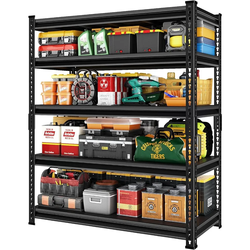 48" W Garage Shelving Heavy Duty,2500LBS Loads Adjustable Garage Storage Shelves, 5-Tier Metal Shelving Units and Storage Racks
48" W Garage Shelving Heavy Duty,2500LBS Loads Adjustable Garage Storage Shelves, 5-Tier Metal Shelving Units and Storage Racks