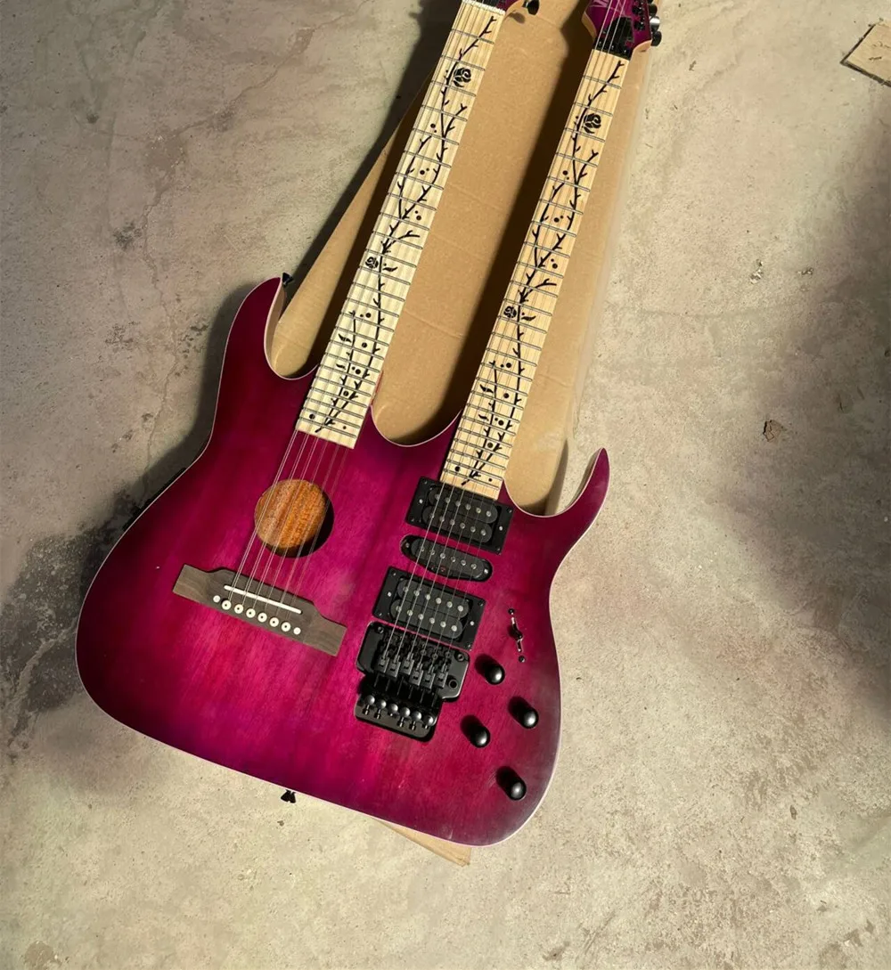 Double Neck 12+6 Strings Electric Guitar with Maple Neck Black Hardware,Provide customized service
Double Neck 12+6 Strings Electric Guitar with Maple Neck Black Hardware,Provide customized service