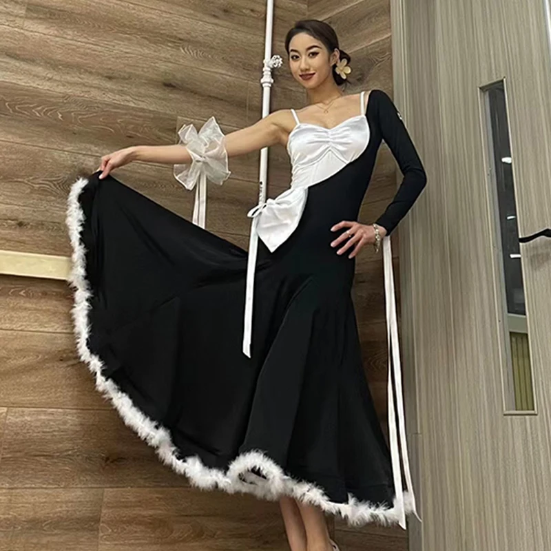 2022 Ballroom Dance Competition Dress Women Feather Skirt Adult Waltz Dancing Performance Costume Prom Tango Stage Dress BL9739
2022 Ballroom Dance Competition Dress Women Feather Skirt Adult Waltz Dancing Performance Costume Prom Tango Stage Dress BL9739