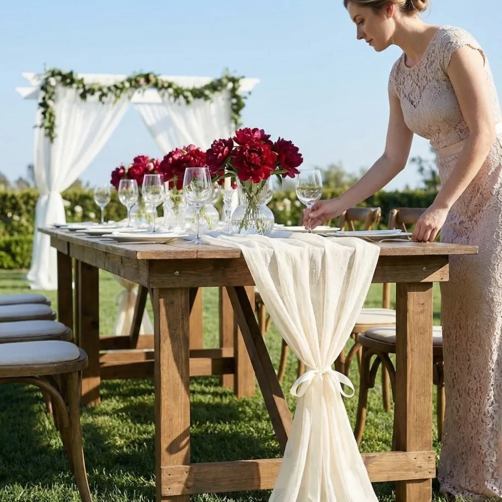 Long Vintage Table Runners Pleated Fabric 300cm Cheesecloth Table Setting Rustic Country Boho Wedding Decoration Dinning Decor
Long Vintage Table Runners Pleated Fabric 300cm Cheesecloth Table Setting Rustic Country Boho Wedding Decoration Dinning Decor