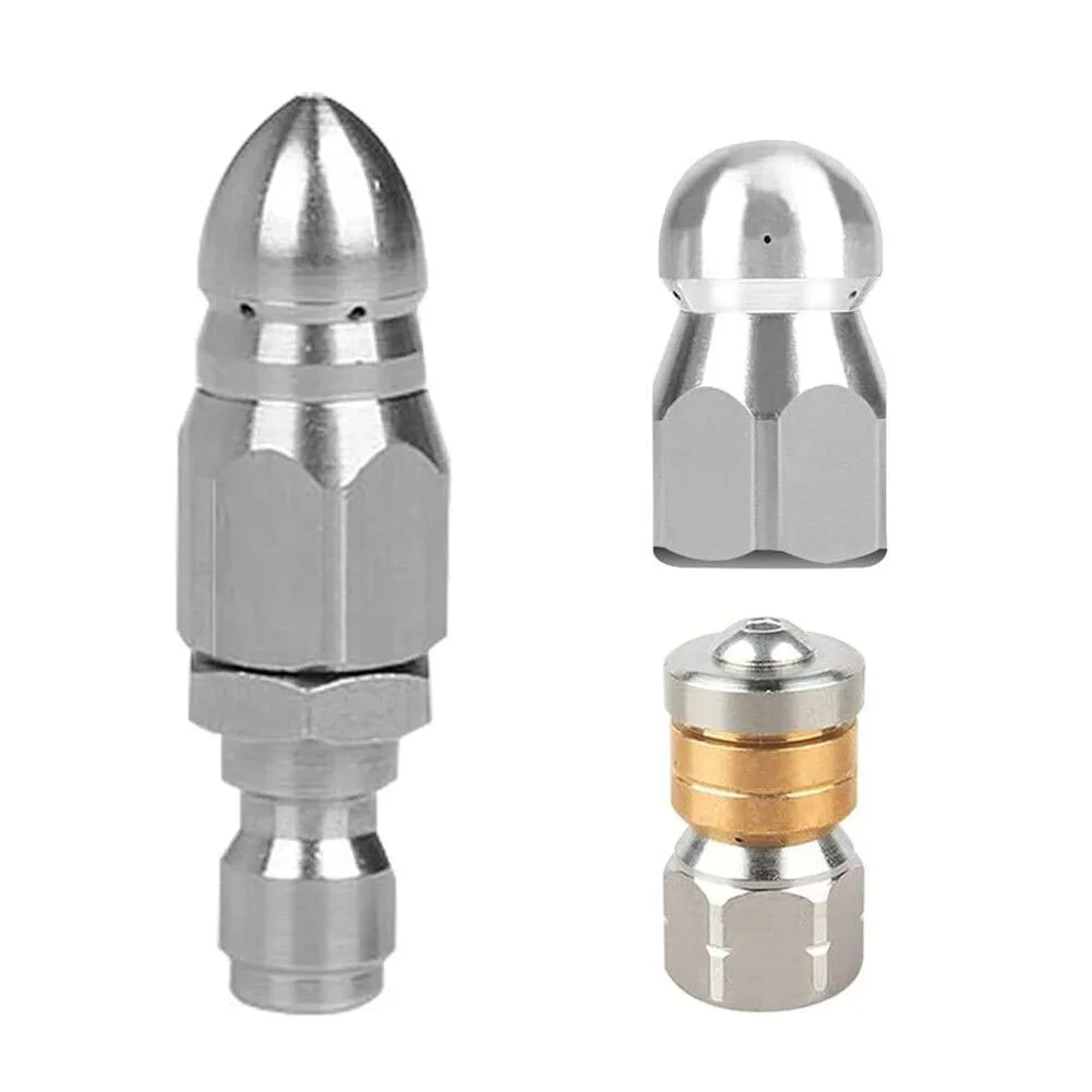 3 Pcs Efficient Sewer Jetter Nozzles for 14 Inch For Pressure Washer Hose Suitable for Various Drainage Devices
3 Pcs Efficient Sewer Jetter Nozzles for 14 Inch For Pressure Washer Hose Suitable for Various Drainage Devices