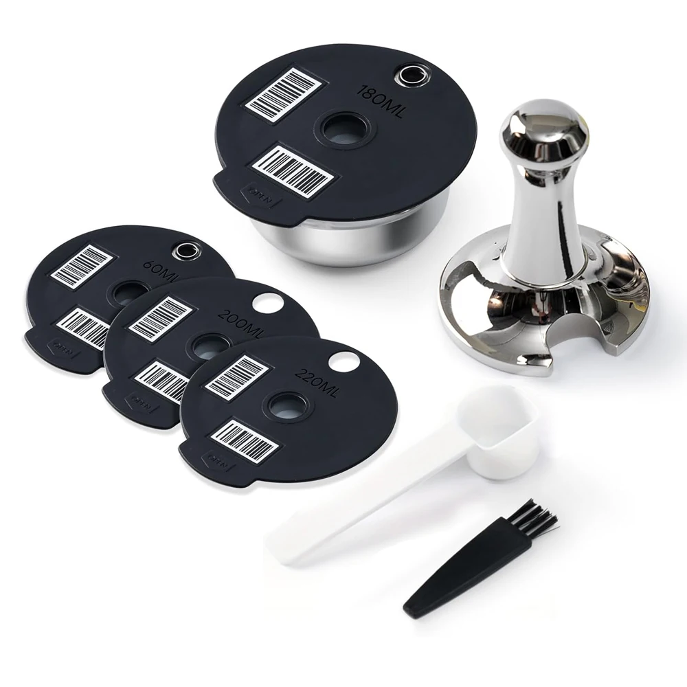 Stainless Steel Reusable Bosch Tassimo Capsule Pods with Silicone Lid 60/180/200/220ml Refillable Tassimo Coffee Maker Filters
Stainless Steel Reusable Bosch Tassimo Capsule Pods with Silicone Lid 60/180/200/220ml Refillable Tassimo Coffee Maker Filters