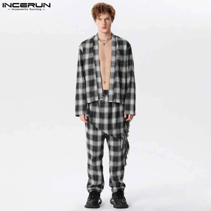 2024 Men Plaid Sets Long Sleeve Open Stitch Cardigan Shirt & Irregular Pants 2PCS Streetwear Stylish Men's Casual Suits INCERUN
2024 Men Plaid Sets Long Sleeve Open Stitch Cardigan Shirt & Irregular Pants 2PCS Streetwear Stylish Men's Casual Suits INCERUN