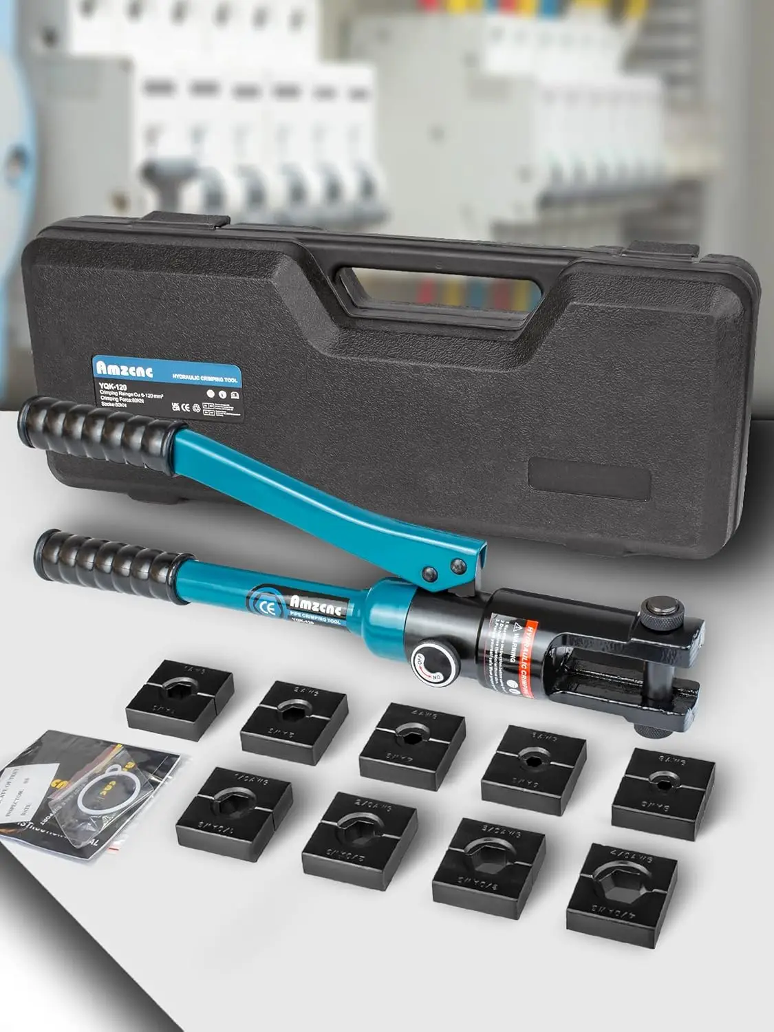 Portable Hydraulic Crimping Tool for 8 AWG to 4/0 AWG Cables with Quick Pliers and 9 Die Sets
Portable Hydraulic Crimping Tool for 8 AWG to 4/0 AWG Cables with Quick Pliers and 9 Die Sets