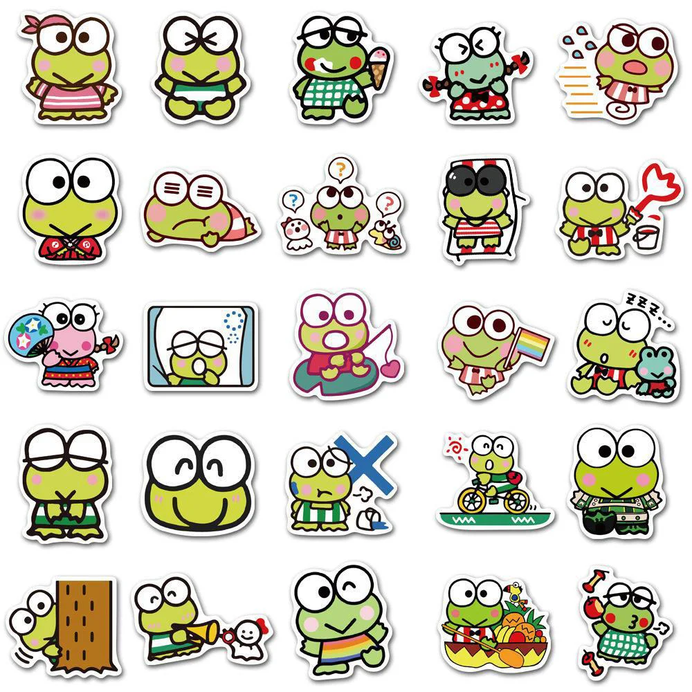 10/30/50pcs Cute KEROKERO KEROPPI Cartoon Stickers Kawaii Sanrio Anime Decals DIY Phone Diary Guitar Laptop Sticker for Kids Toy
10/30/50pcs Cute KEROKERO KEROPPI Cartoon Stickers Kawaii Sanrio Anime Decals DIY Phone Diary Guitar Laptop Sticker for Kids Toy