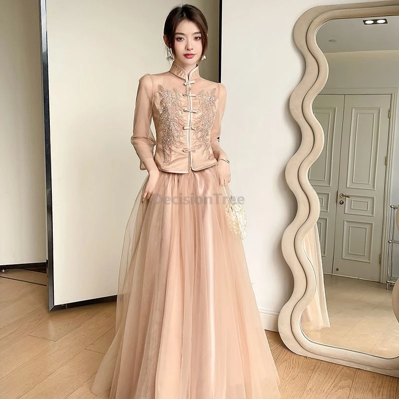 2025 chinese style bridesmaid clothing set advanced sense literature art vintage tang suit top gentle style fairy gauze skirt
2025 chinese style bridesmaid clothing set advanced sense literature art vintage tang suit top gentle style fairy gauze skirt