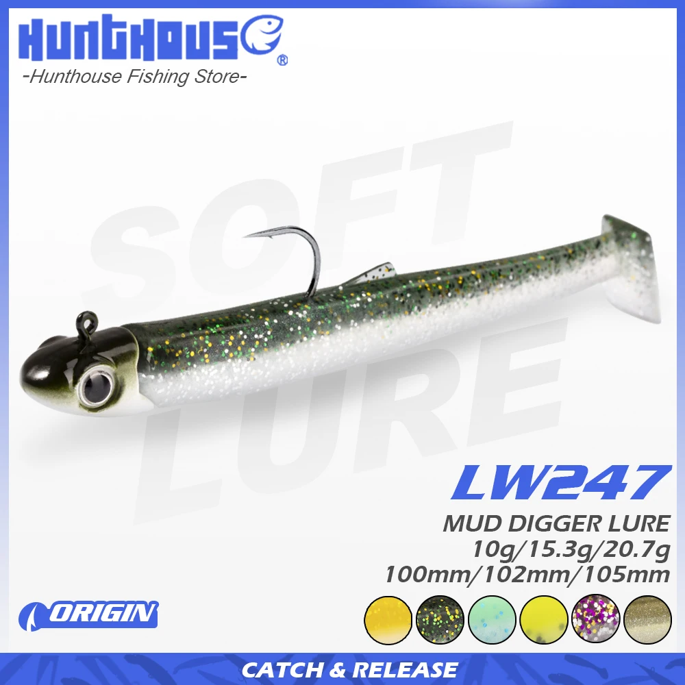 Hunthouse Metal Jig Head Soft Lure 100/102/105mm Heavy Sinking Mud Digger Bait 10/15.3/20.7g Artificial Bait Saltwater Fishing
Hunthouse Metal Jig Head Soft Lure 100/102/105mm Heavy Sinking Mud Digger Bait 10/15.3/20.7g Artificial Bait Saltwater Fishing