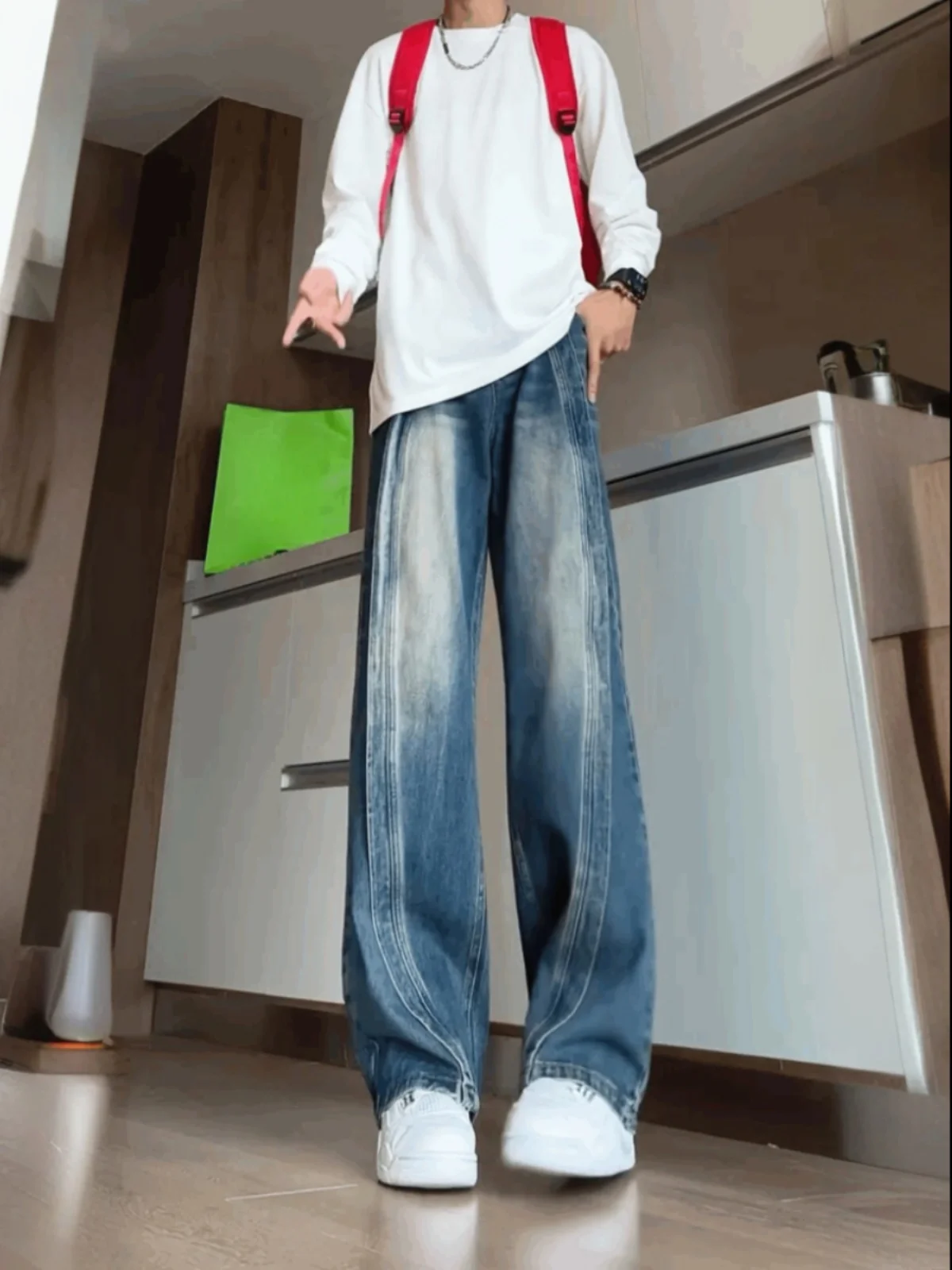 Retro Blue Denim Jeans Men's Long American Sle High Waist Bell Bot Youth Trendy Wear Resistant Stretch Denim Pants
Retro Blue Denim Jeans Men's Long American Sle High Waist Bell Bot Youth Trendy Wear Resistant Stretch Denim Pants