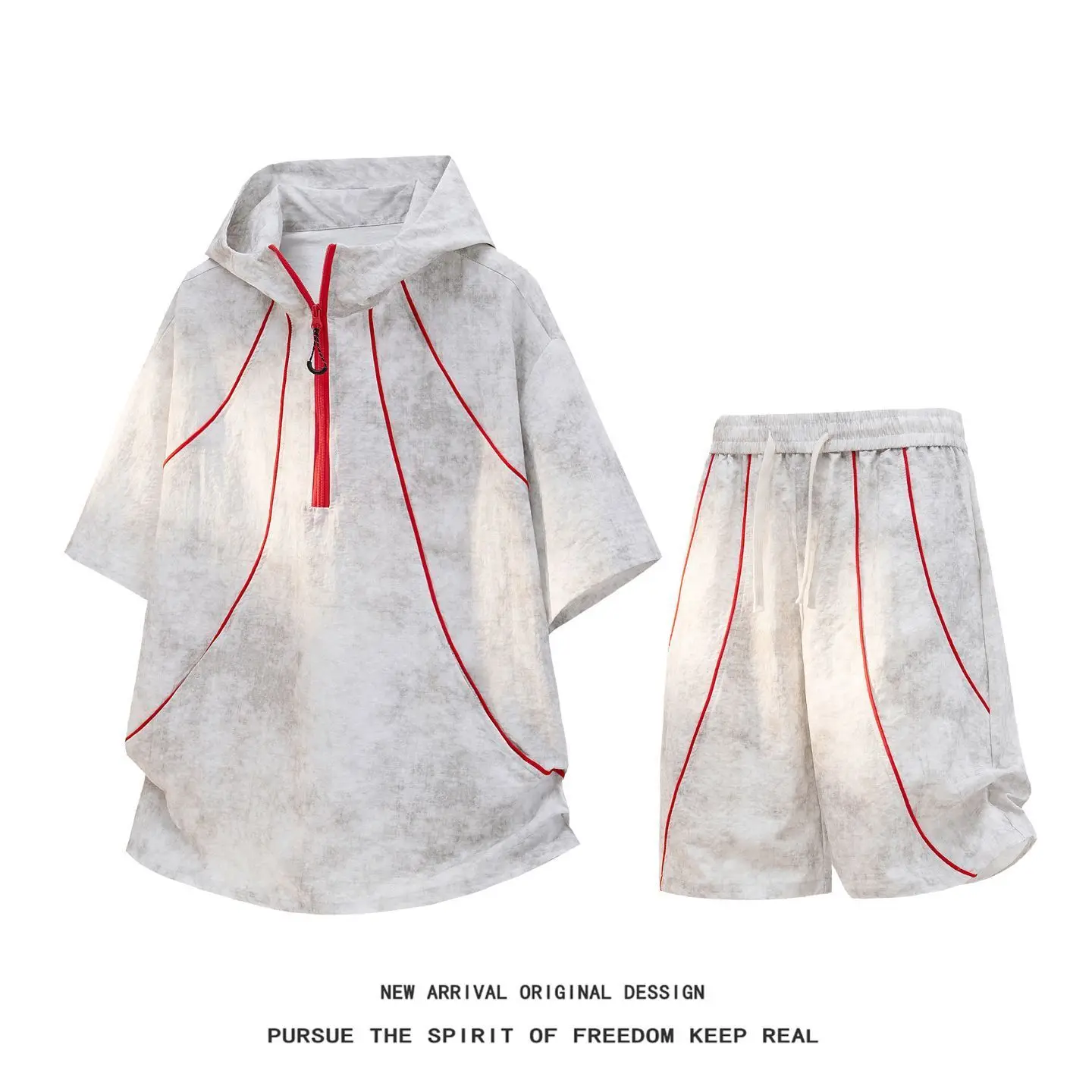 American Retro Tie Dye Hooded Short Sleeve Set Unisex Summer Texture Half Zip T-Shirt Sports Casual Two Piece Set
American Retro Tie Dye Hooded Short Sleeve Set Unisex Summer Texture Half Zip T-Shirt Sports Casual Two Piece Set