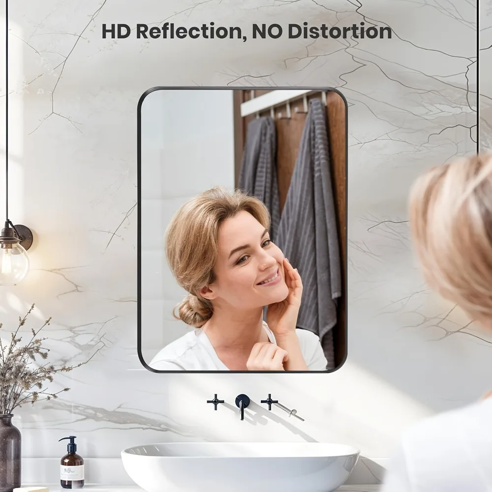 Simple Deluxe Bathroom Mirrors, Black Metal Framed Bedroom Mirror, Anti-Rust Modern Decorative for Restroom
Simple Deluxe Bathroom Mirrors, Black Metal Framed Bedroom Mirror, Anti-Rust Modern Decorative for Restroom