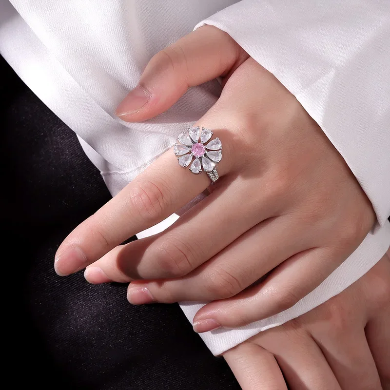 925 Sterling Silver Flower Zircon Ring for Women Girl Gift Temperament Sweet Romantic Fashion Party Fine Jewelry Dropshipping
925 Sterling Silver Flower Zircon Ring for Women Girl Gift Temperament Sweet Romantic Fashion Party Fine Jewelry Dropshipping
