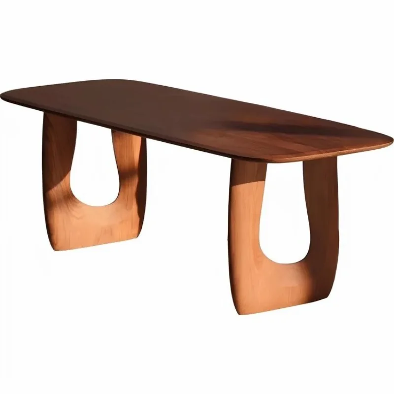 Nordic black walnut all solid wood household dining table log simple medieval style dining table desk casual tea table
Nordic black walnut all solid wood household dining table log simple medieval style dining table desk casual tea table