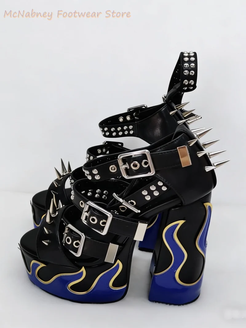 Bestselling Model Rivet Decoration Sandals Waterproof Platform Belt Buckle Decoration Thorny Chunky Heel Luxury Women's Shoes
Bestselling Model Rivet Decoration Sandals Waterproof Platform Belt Buckle Decoration Thorny Chunky Heel Luxury Women's Shoes