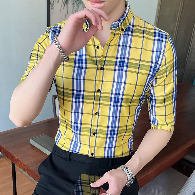 New Fashion Shirt Men's Trend Slim Three-quarter Sleeved Shirt Casual Business Comfortable Dress Party Shirt Tops
New Fashion Shirt Men's Trend Slim Three-quarter Sleeved Shirt Casual Business Comfortable Dress Party Shirt Tops