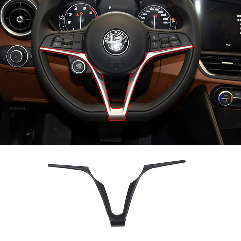 For Alfa Romeo Giulia Stelvio 2017 2018 2019 ABS Carbon Fiber Style Car Inner Steering Wheel Cover Trim Frame Car Accessory 
For Alfa Romeo Giulia Stelvio 2017 2018 2019 ABS Carbon Fiber Style Car Inner Steering Wheel Cover Trim Frame Car Accessory