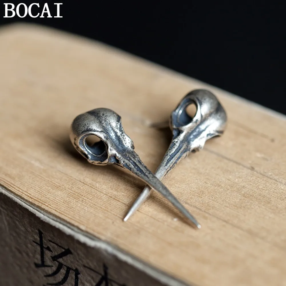 BOCAI NEW S925 Sterling Silver Alternative Fashionable Bird Skull Earrings Women's Gift
BOCAI NEW S925 Sterling Silver Alternative Fashionable Bird Skull Earrings Women's Gift