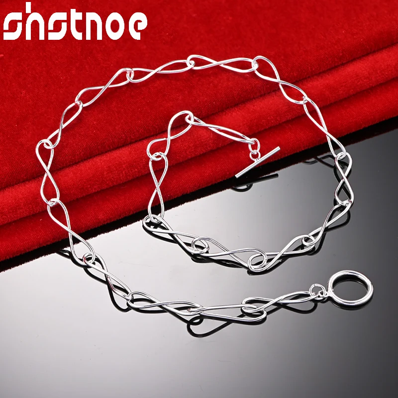 SHSTONE 925 Sterling Silver 20 Inch 8 Simple Chain Necklaces For Women Party Engagement Wedding Fashion Jewelry Birthday Gift
SHSTONE 925 Sterling Silver 20 Inch 8 Simple Chain Necklaces For Women Party Engagement Wedding Fashion Jewelry Birthday Gift