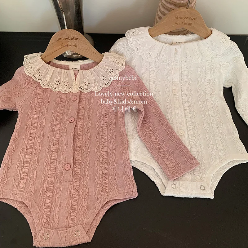 2024 New Spring Newborn Baby Girl Jumpsuit Long Sleeved Lace Splicing Infant Baby Girl Bodysuits 0-24M Children Clothes 
2024 New Spring Newborn Baby Girl Jumpsuit Long Sleeved Lace Splicing Infant Baby Girl Bodysuits 0-24M Children Clothes