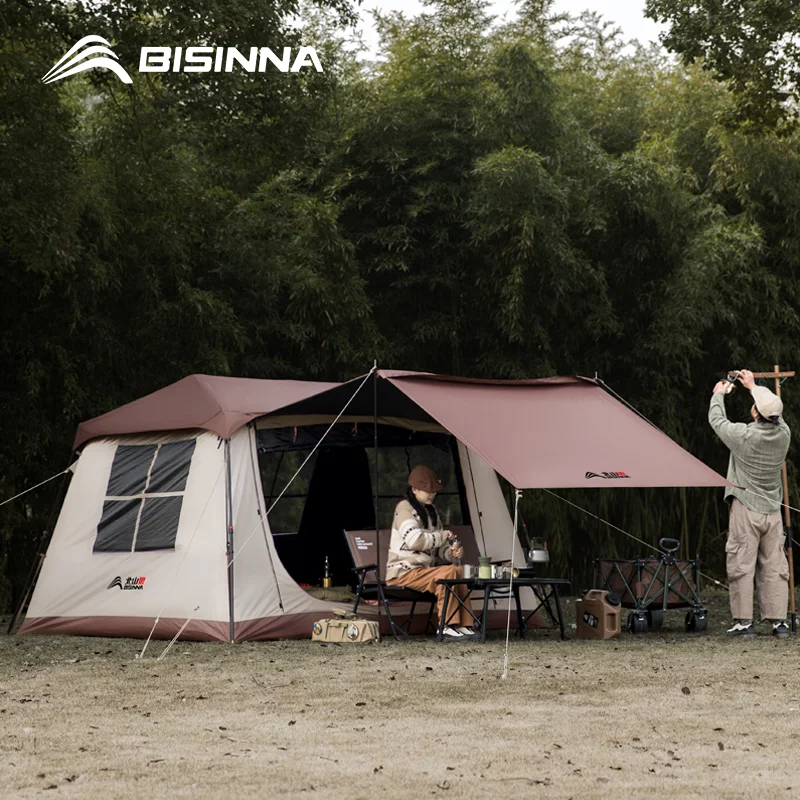 BISINNA 6-8 Person Family Automatic Camping Tent Quick Setup Vinyl Coated Ridge Tent With Canopy for Outdoor Travel Picnic Beach
BISINNA 6-8 Person Family Automatic Camping Tent Quick Setup Vinyl Coated Ridge Tent With Canopy for Outdoor Travel Picnic Beach
