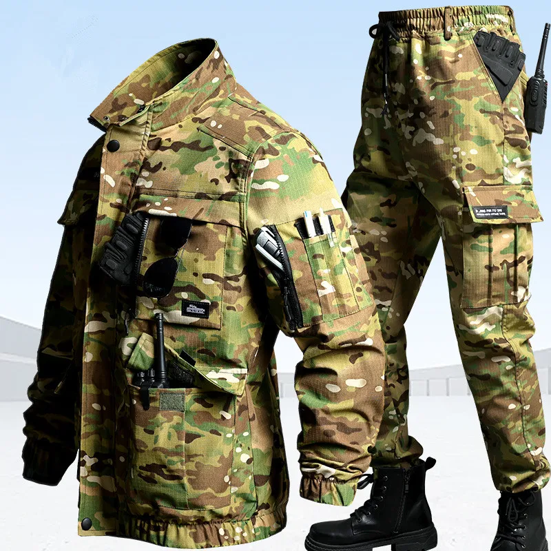 Spring and Autumn Camouflage Uniform Set Work Uniform Thickened Wear-resistant Instructor Military Training Tactical Uniform
Spring and Autumn Camouflage Uniform Set Work Uniform Thickened Wear-resistant Instructor Military Training Tactical Uniform