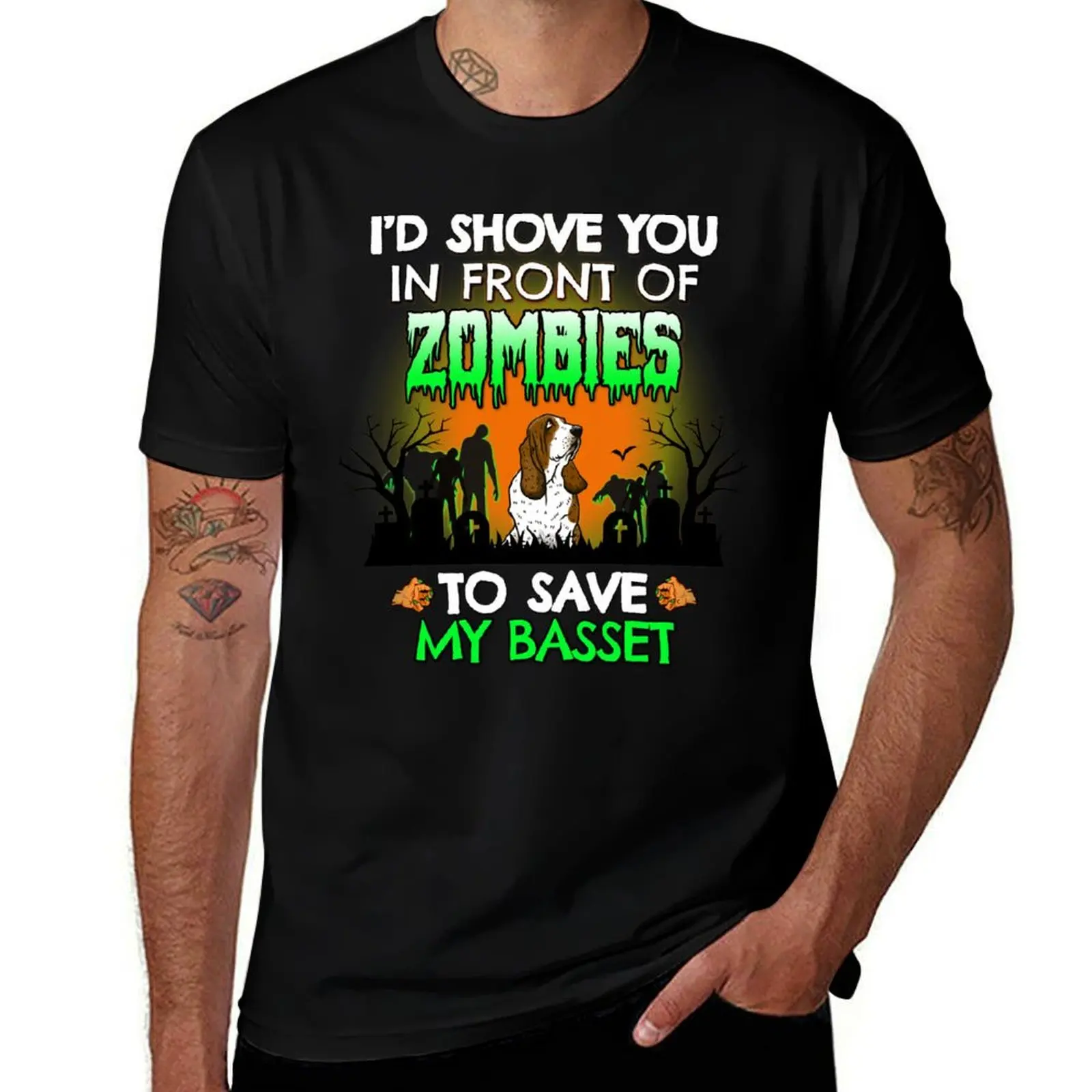 I'd Shove You In Front of Zombies to Save My Basset Hound Halloween Gift T-Shirt
I'd Shove You In Front of Zombies to Save My Basset Hound Halloween Gift T-Shirt