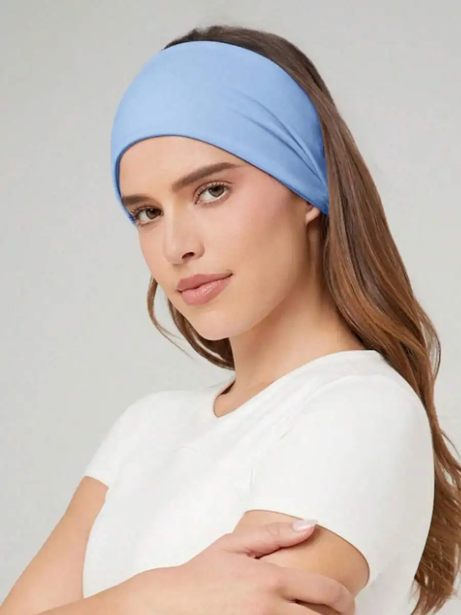 Soft Light Blue Wide Stretch Headwrap For Women, Sweat-Absorbing Fitness Band Ideal For Running, Gym, Yoga, Travel And Casual
Soft Light Blue Wide Stretch Headwrap For Women, Sweat-Absorbing Fitness Band Ideal For Running, Gym, Yoga, Travel And Casual