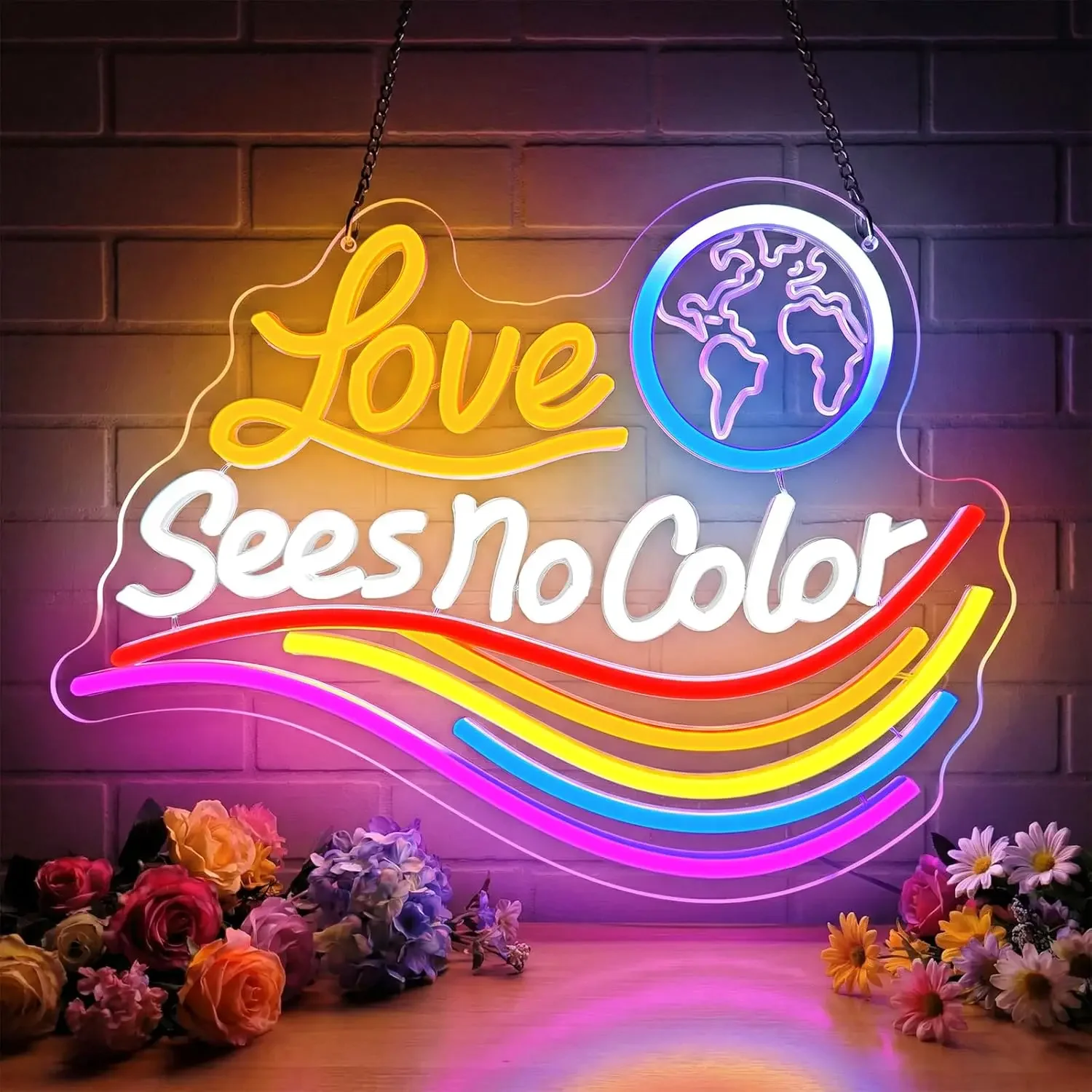 Rainbow Neon Signs for Wall Decor, Dimmable LED Night Light for Room, Dorm, Wedding, Bedroom, Classroom Lamp Decoration
Rainbow Neon Signs for Wall Decor, Dimmable LED Night Light for Room, Dorm, Wedding, Bedroom, Classroom Lamp Decoration