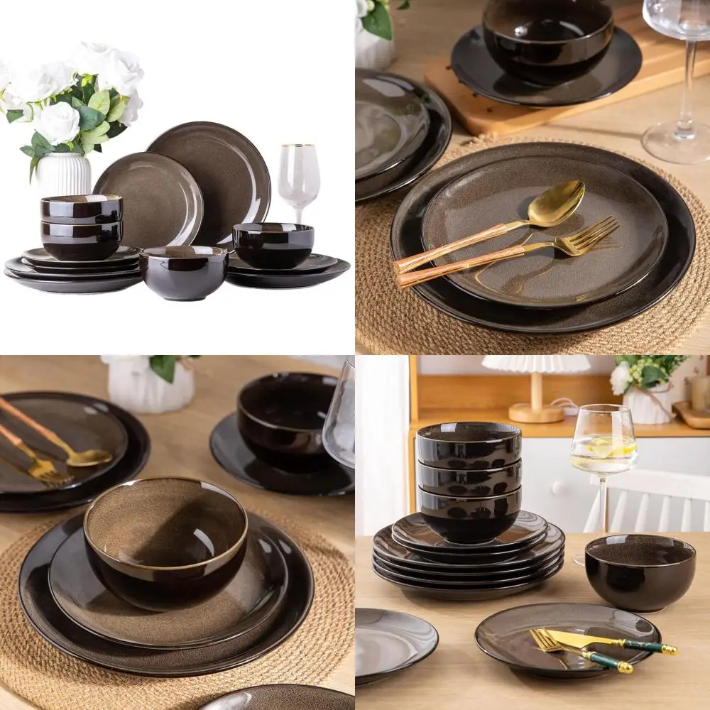 Resilient Stoneware Dinnerware Set for 4, Microwave & Dishwasher Safe, Reactive Glaze Design
Resilient Stoneware Dinnerware Set for 4, Microwave & Dishwasher Safe, Reactive Glaze Design