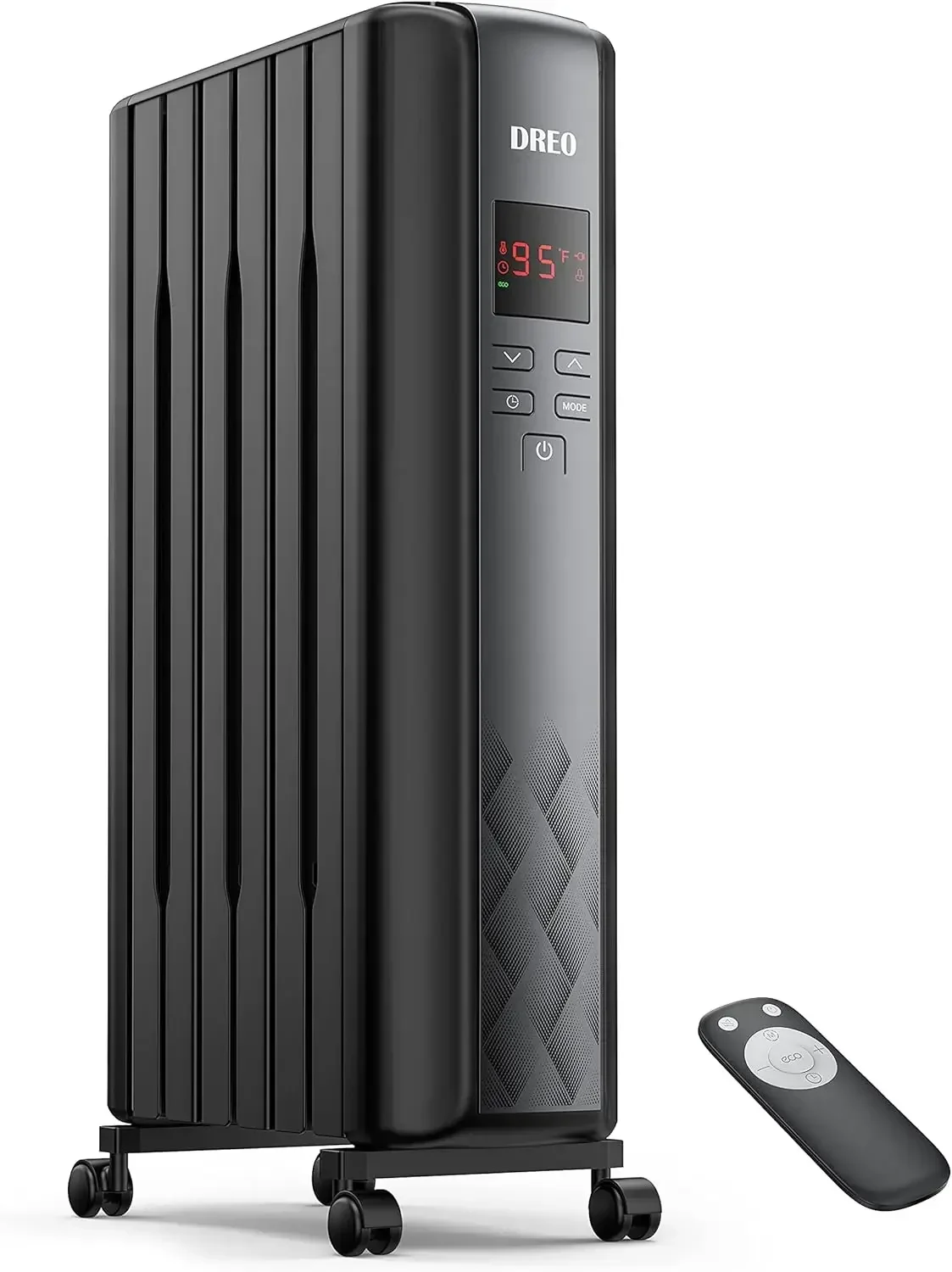 Oil Filled Radiator Heater, Electric Radiant Heater with Remote Control, 4 Modes, Overheat & Tip-Over Protection, 24h Timer
Oil Filled Radiator Heater, Electric Radiant Heater with Remote Control, 4 Modes, Overheat & Tip-Over Protection, 24h Timer