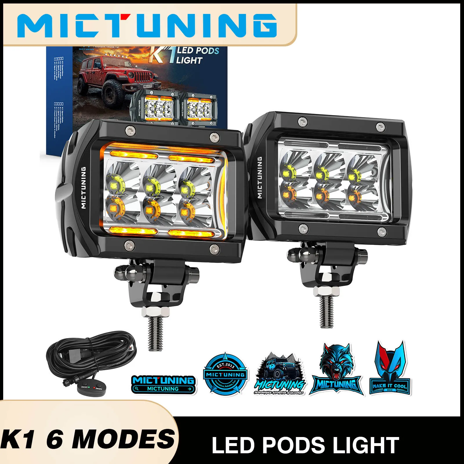 MICTUNING LED Pods Light,Spot/Flood Led Off Road Lights Super Bright Driving Fog Light,IP68 Waterproof with Wire Harness
MICTUNING LED Pods Light,Spot/Flood Led Off Road Lights Super Bright Driving Fog Light,IP68 Waterproof with Wire Harness
