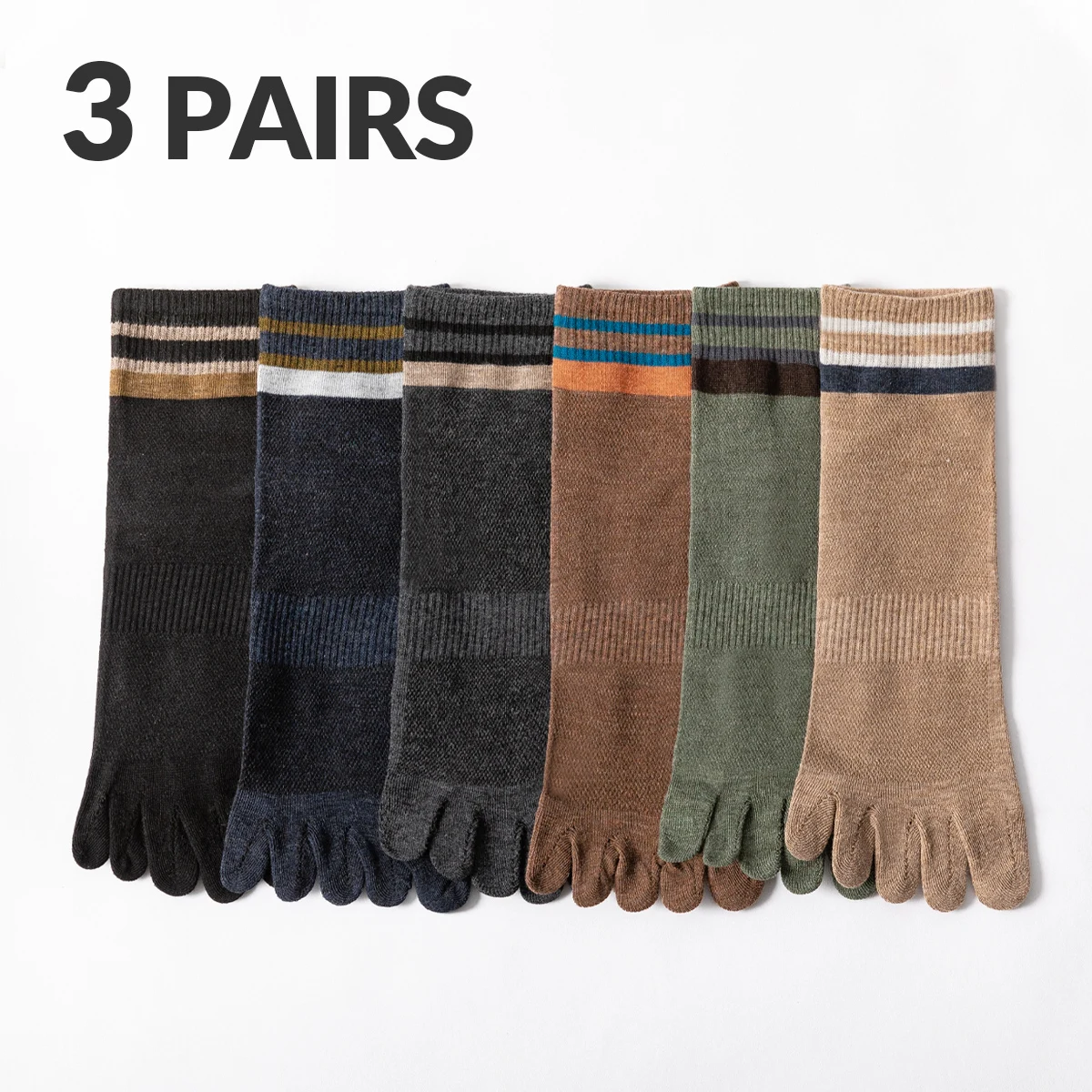 3 пары мужских летних модных простых полосатых сетчатых дышащих универсальных носков в студенческом стиле на весну и осень, с пятью пальцами
3 пары мужских летних модных простых полосатых сетчатых дышащих универсальных носков в студенческом стиле на весну и осень, с пятью пальцами