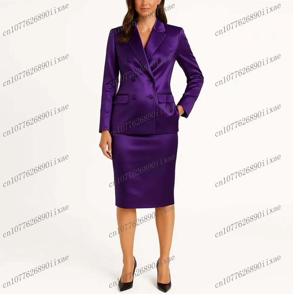 Acetate Satin Purple Blazer Skirt Women Suits Lady Formal Business Tuxedos Mother Wedding Party Ladies 2 Piece Jacket Skirt
Acetate Satin Purple Blazer Skirt Women Suits Lady Formal Business Tuxedos Mother Wedding Party Ladies 2 Piece Jacket Skirt